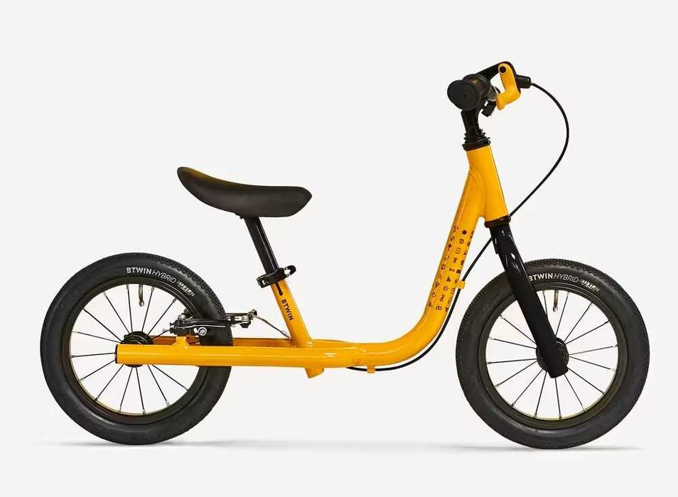 Bicicletă fără pedale Decathlon Runride 900 12" galben copii 85-105 cm
