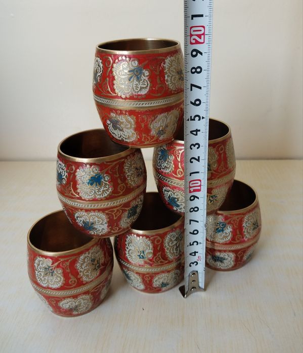 Набор Индия Латунь.Поднос и бокалы.Новый.