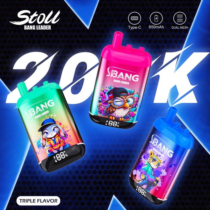 Vape 200.000 pufuri Bang Stoll cu 3 arome, model nou!