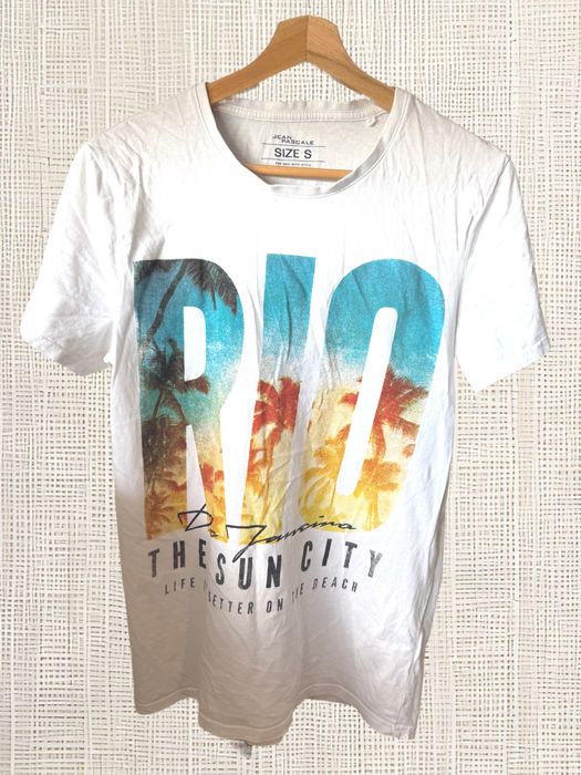 Tricou alb Rio De Janeiro - marca Jean Pascale - mărimea S
