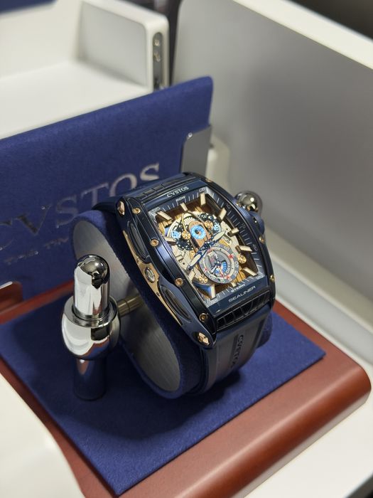 CVSTOS Sealiner GMT Blue Steel 5N Red Gold – Чисто нов!