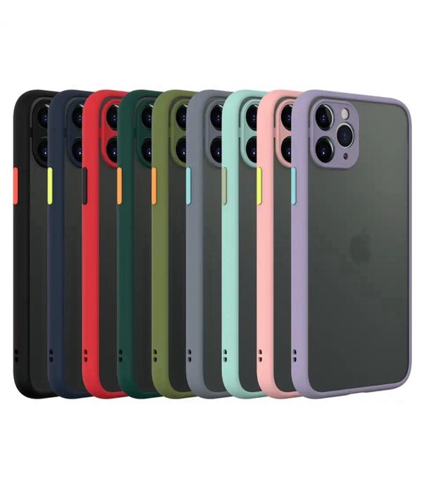 Iphone 13/14/15/16 PRO MAX PLUS- Husa Hybrid Silicon Spate Plastic Mat