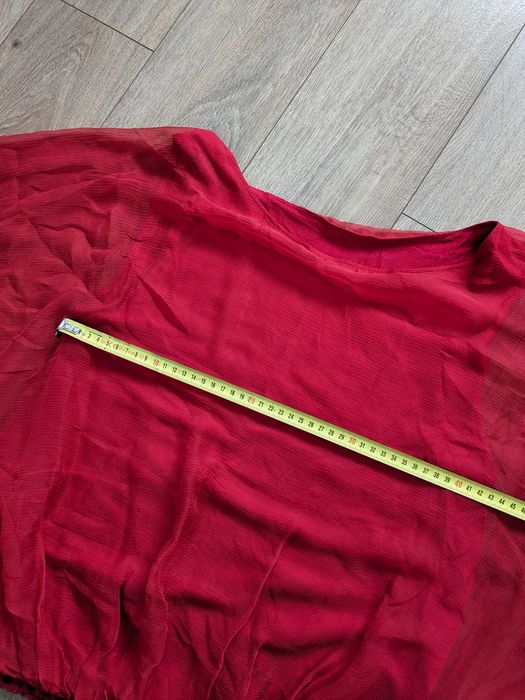 Depot 96 Bluza 100% matase rosie maneci fluture