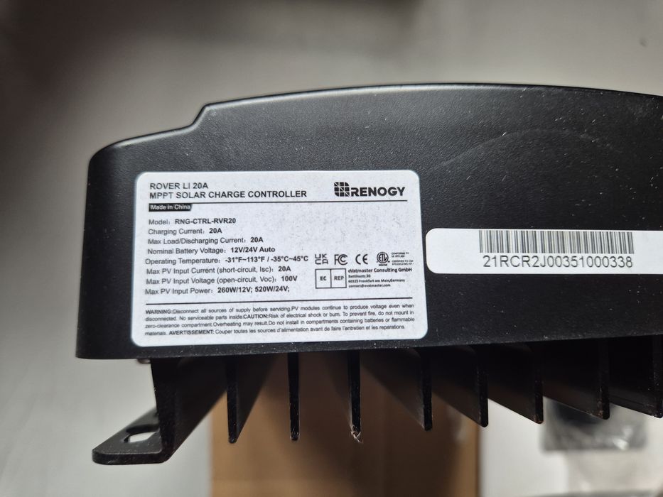 MPPT Соларен контролер Renogy 20A