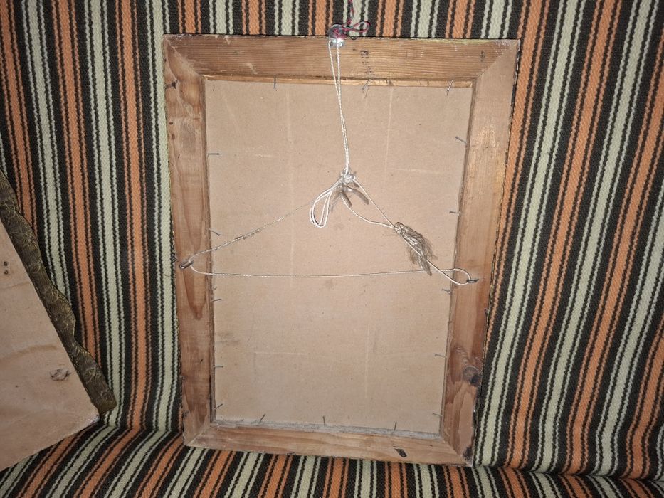 Set 2 tablouri vechi în ulei (1977) – Ramă Baroc / Decor Vintage Iași