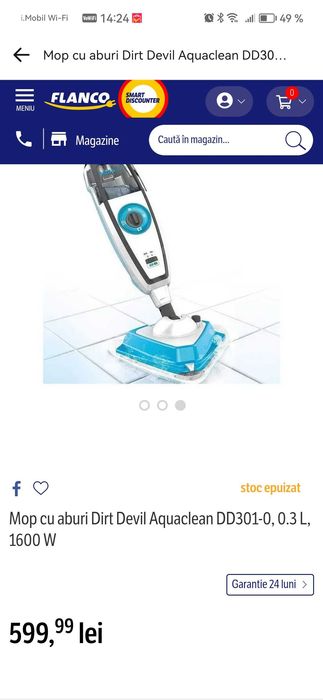 Vând mop aburi curată și dezinfectează gresia și parchetul