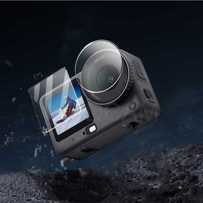 Силиконов калъф + 2 К-та Стъклени Протектори за DJI Osmo Action 6 Pro