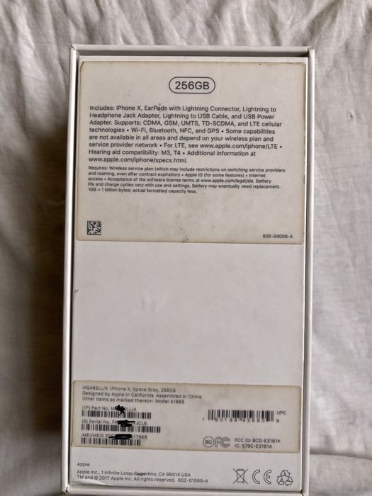 Iphone x  с гарантией 256 г LL/A
