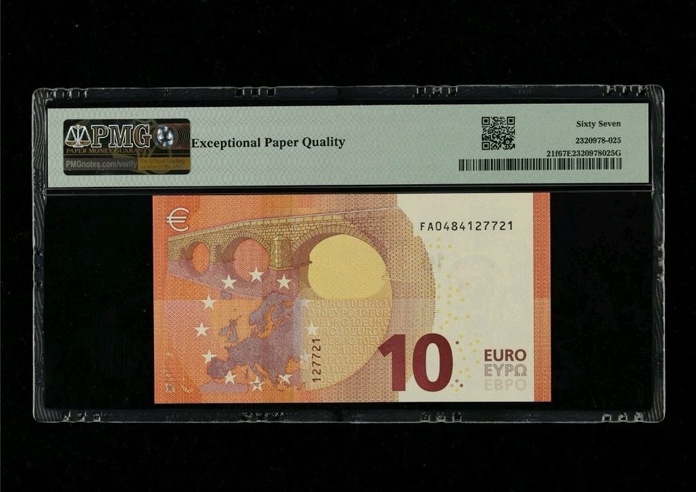 Европейският съюз БЪЛГАРИЯ € 10 2014  год. PMG 67