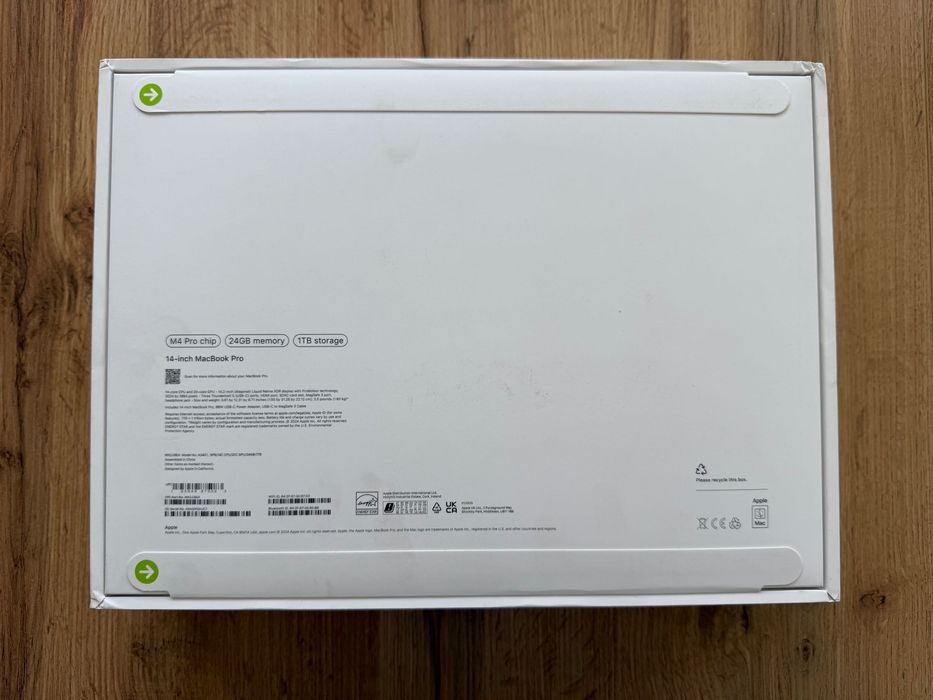 ЧИСТО НОВ MacBook Pro 14" M4 PRO Chip 14-CPU/ 20-GPU/ 24GB RAM/ 1TB SSD