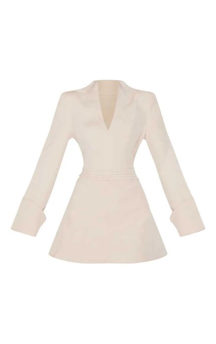 PrettyLittleThing blazer рокля в цвят бадем