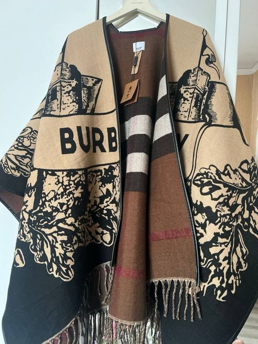 Пончо Burberry 100% кашемир