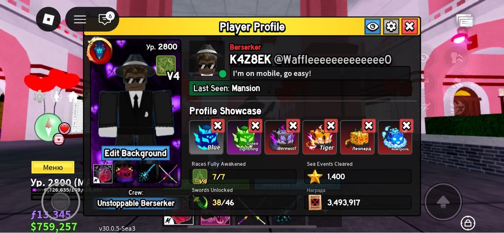 Блокс фрутс аккаунт