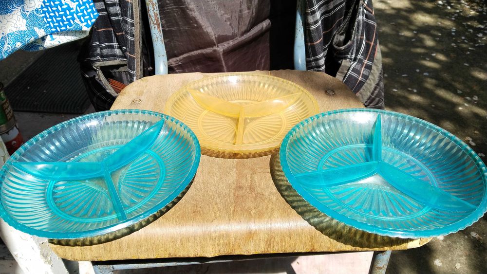 Къмпингарски табли за храна и купа с двойно дъно