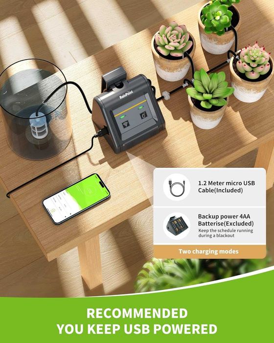 RAINPOINT WiFi автоматична система за поливане за саксийни растения на закрито, комплект