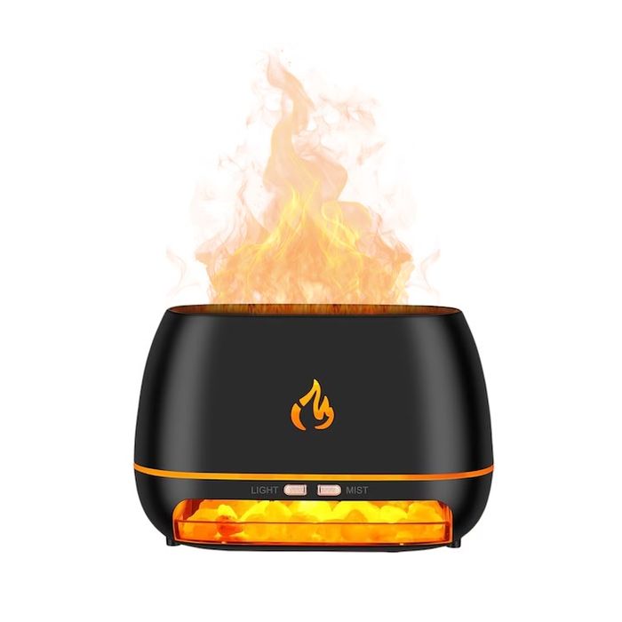 Difuzor Aroma, Umidificator 200ml, Efect Flacara 3D, 7 Culori LED