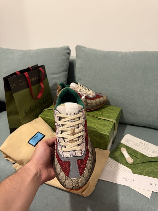 Adidasi Gucci Rhyton piele naturala model premium