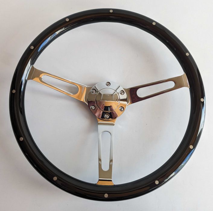 Волан Класически Дървен Винтидж 38см Нов Махагонов Хромиран Черен