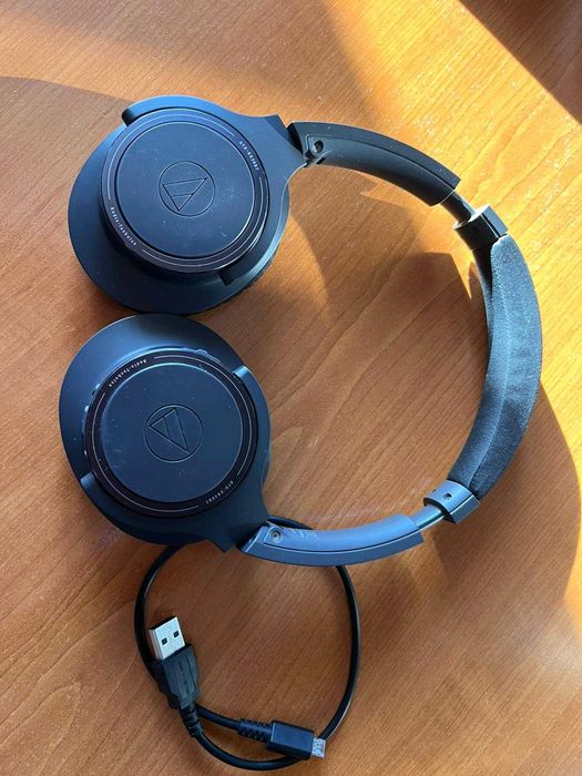 Casti Audio Over the Ear Audio Technica ATH-SR30BT, Wireless, Bluetooth, Microfon, Autonomie 70 ore, Negre