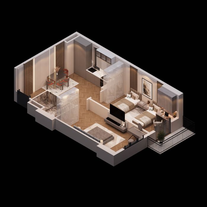 Новостройка 3 этаж, ЖК «Maljaan residence», Шота Руставели, 62 м2