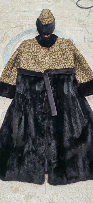 Норковая шуба с шапкой