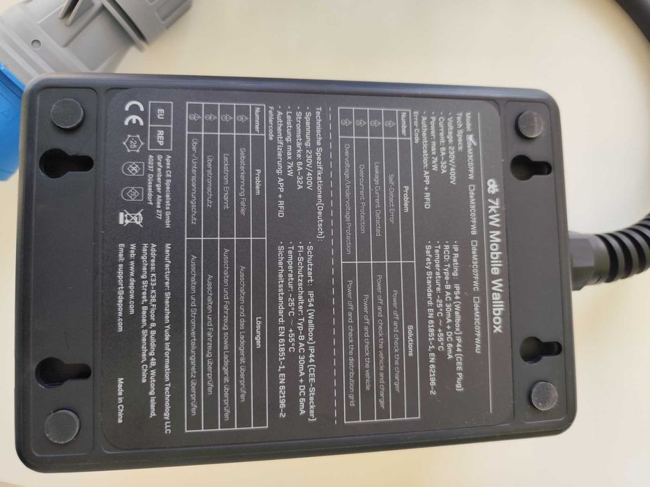 Зарядна станция Wall box-7,4 KW/32 A с приложение App Tuya