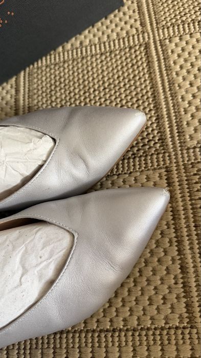 Vand balerini, tip stiletto, marimea 37, silver