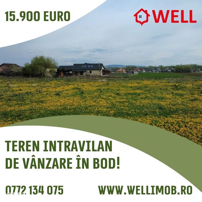 Teren intravilan de vânzare în Bod!