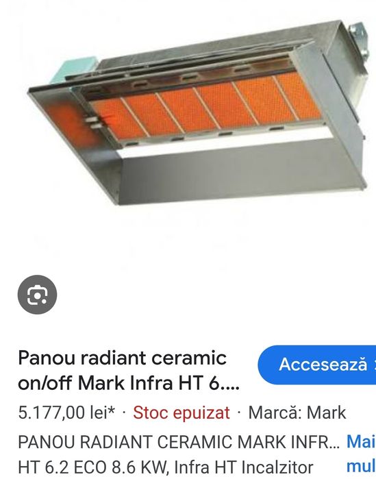 Panou radiant incalzire cu Gaz !