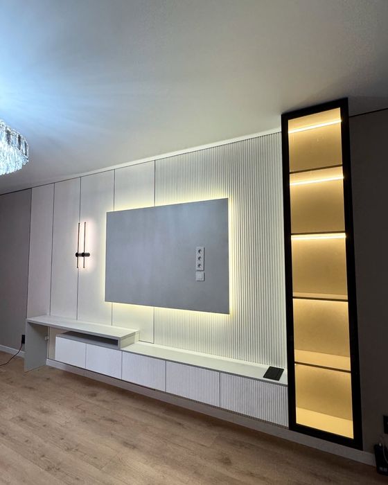 Гибкий мрамор,Тв зона установка