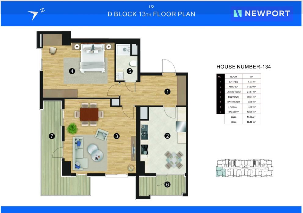Квартира в проекте будущего. New Port — город в городе. 2х ком кв