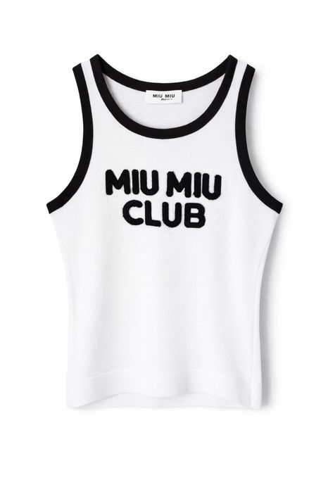 Miu Miu Club плетен топ | Черен, бял и бежов | Еластична материя