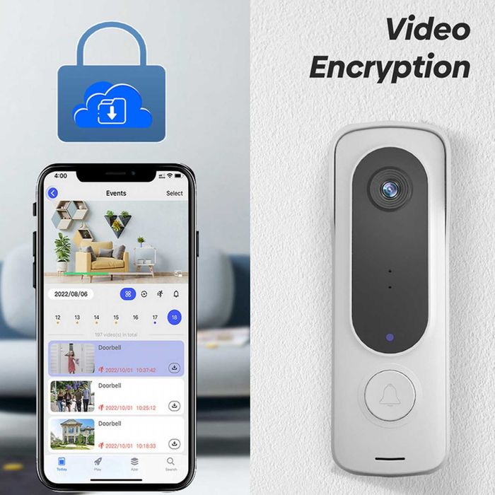 T33 Смарт видео звънец PIR детекция на движение