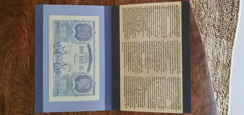 Prima bancnota 20 lei - replica 1881