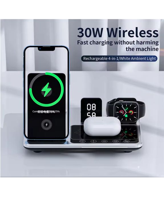 Incarcator Stand Birou Wireless Telefon / Casti / Ceas Iphone Apple