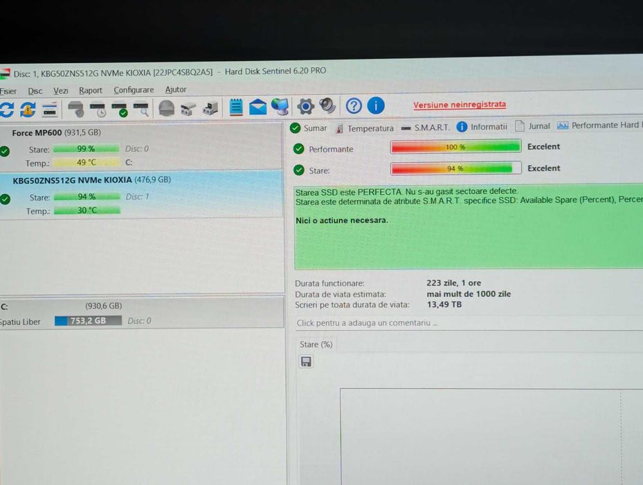 SSD 512gb Kioxia, PCI-E 4.0