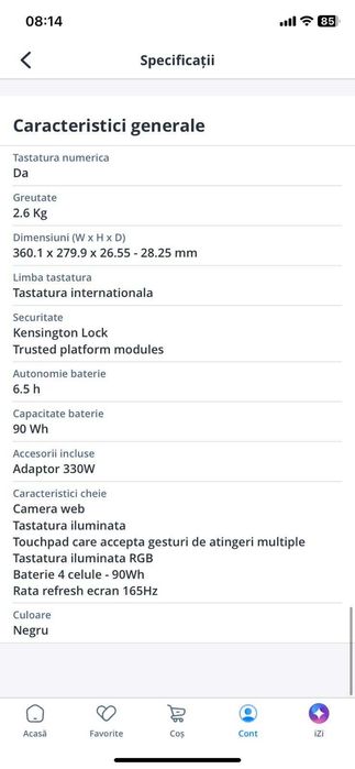 Laptop gaming Acer Predator Helios Neo I9