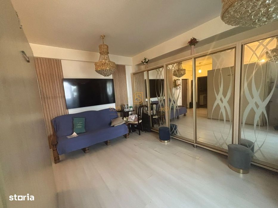 Garsonieră decomandată cu balcon, complet mobilată și utilată