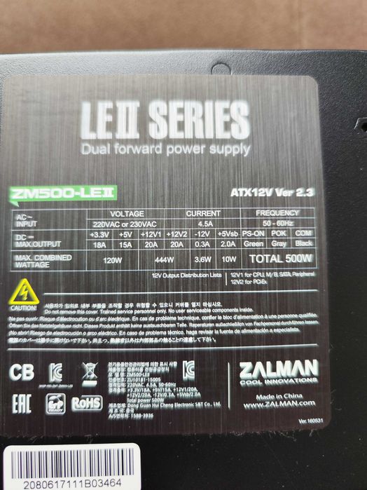 Захранващ блок Zalman ZM500-LEII 500W