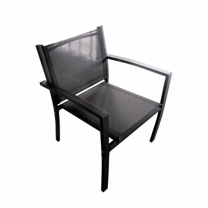 Set doua fotolii + canapea + masuta din sticla securizata, negru