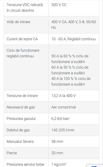 Plasma de debitat metale Esab Cutmaster 60i / 60 amperi / 38 mm taiere