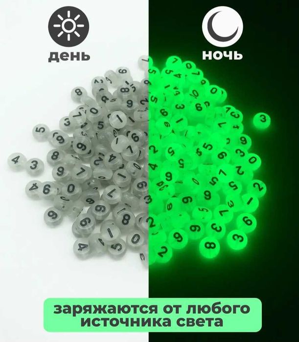 Светящиеся бусины с цифрами