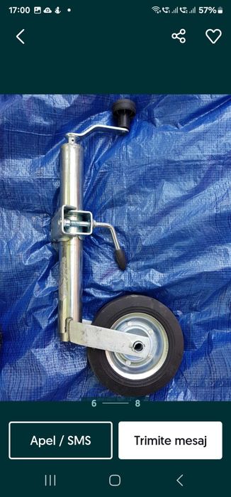 Roata de sprijin pentru remorci si rulote.
Distanta de la sol la centr