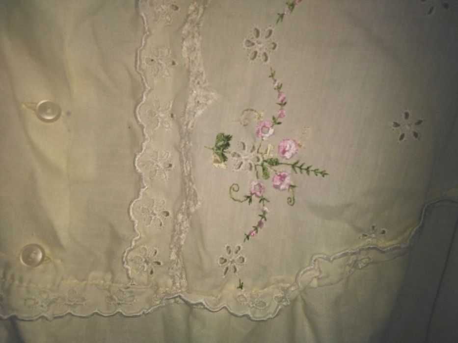 Pijama Noua broderii + dantela, camasa/bluza + pantaloni, M, L, XL,2XL
