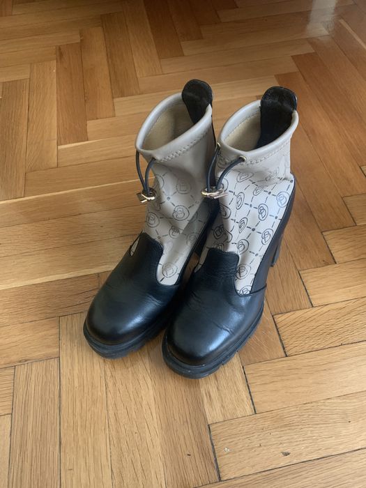 Кожени боти тип чорап