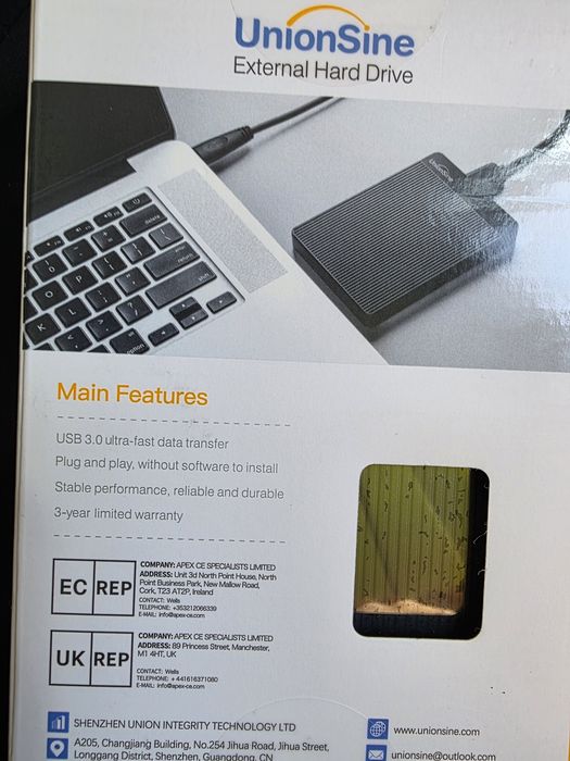 Hard Disk Extern 500GB UnionSine DataPocket USB 3.0 - Sigilat / Nou