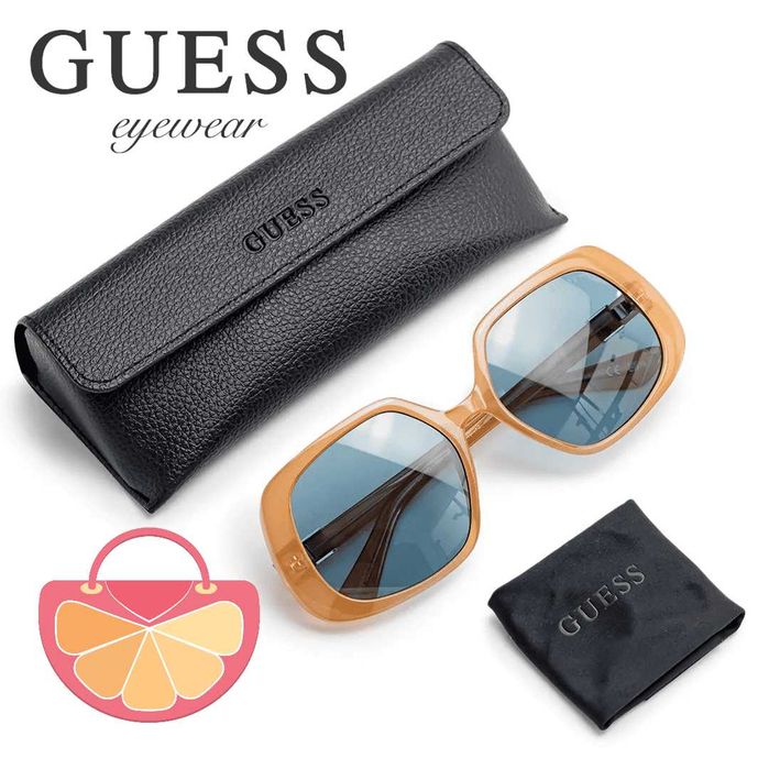GUESS – Дамски многоъгълни слънчеви очила "BEIGE BUTTERFLY" нови кутия