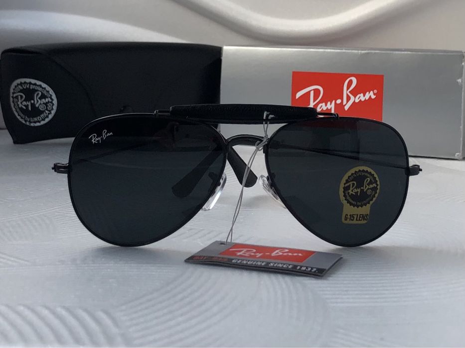 Мъжки слънчеви очила авиатор с кожа минерално стъкло 6 цвята