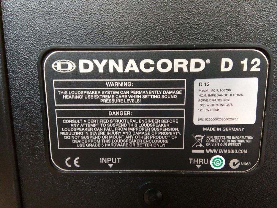 Dynacord D12 boxe pasive ca fbt rcf montarbo Electro Voice