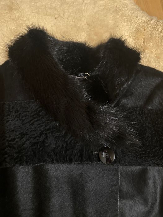 Естествено кожено палто EVER №40 – астраган, косъм, свалящи се ръкави